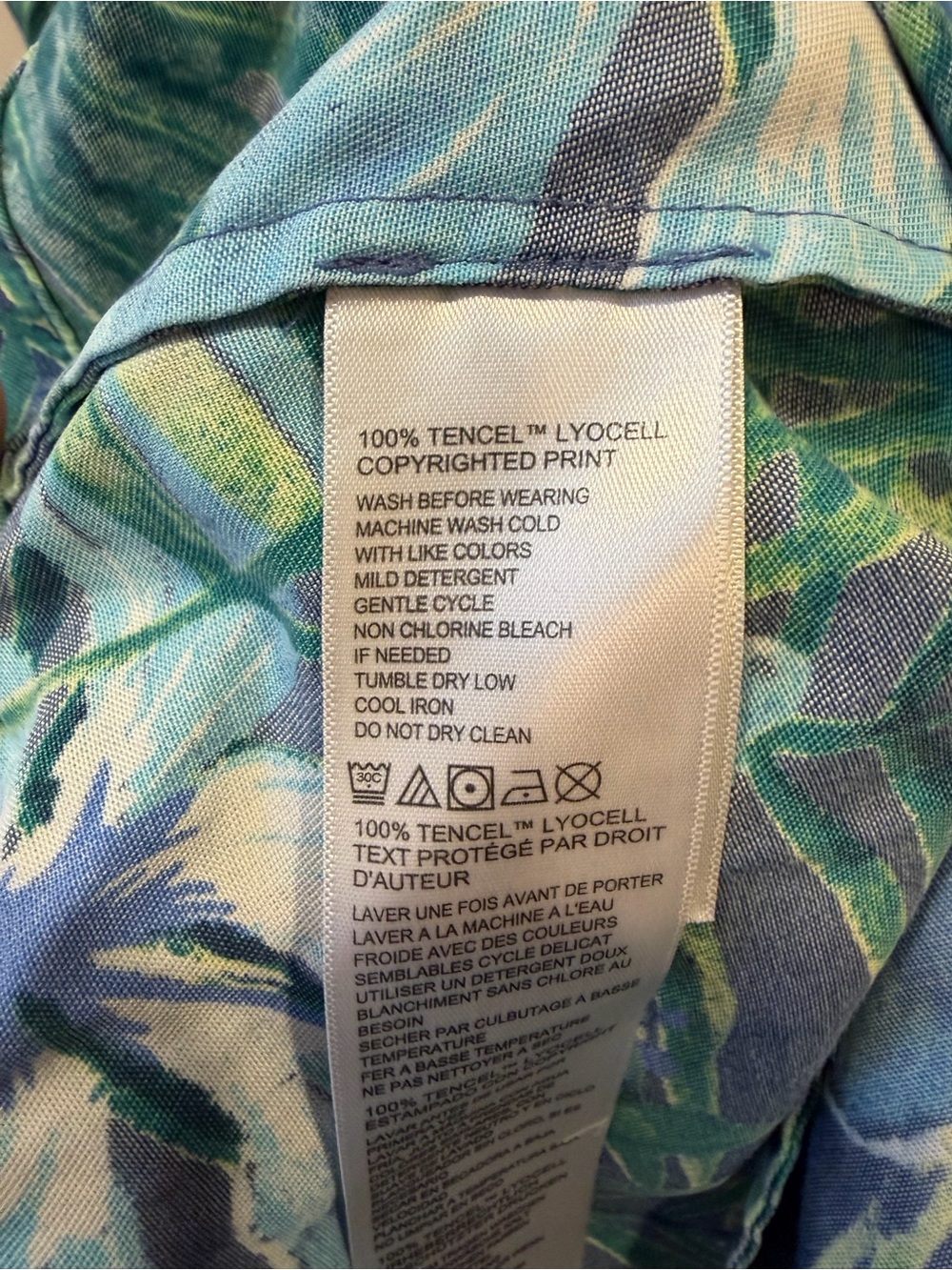 TOMMY BAHAMA Tropical Hibiscus Palm Leaf V-Neck Tencel Shift Dress, XS - Picture 5 of 6